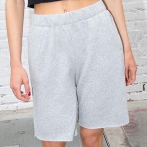 Brandy Melville Long Grey Raw Hem Sweat Shorts